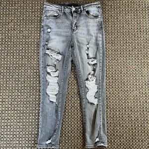 RISEN LOS ANGELES DISTRESSED ROLL UP RELAXED FIT SKINNY JEANS RDP1290 30/11